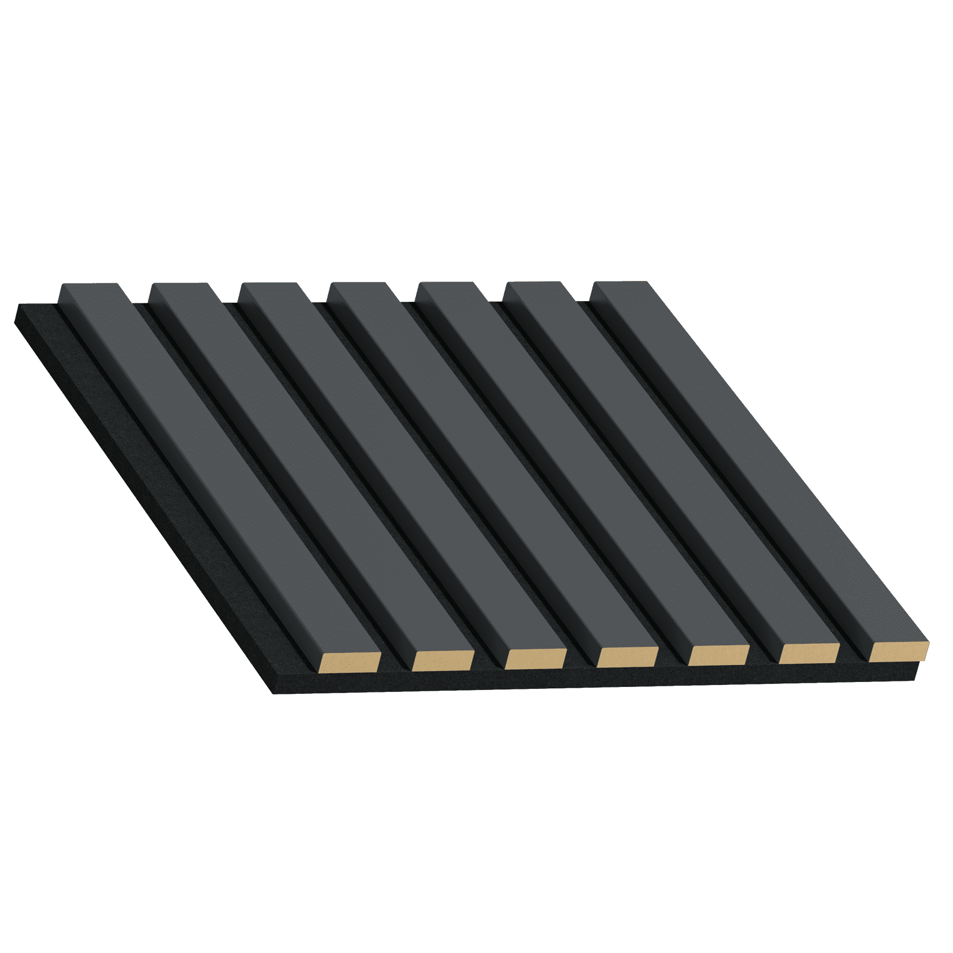 Akustinė lamelių sienelė, 30x30x2cm, black Akustinė lamelių sienelė, 30x30x2cm, black