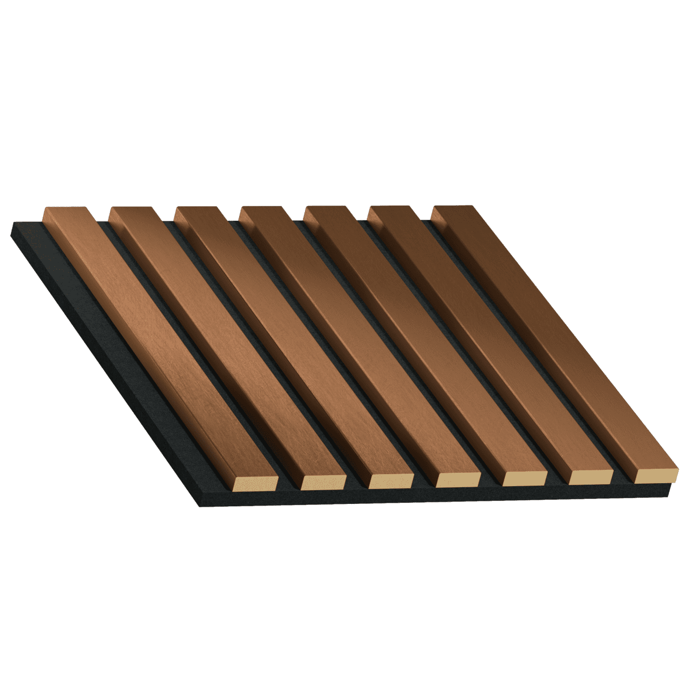 Akustinė lamelių sienelė, 30x30x2cm, copper