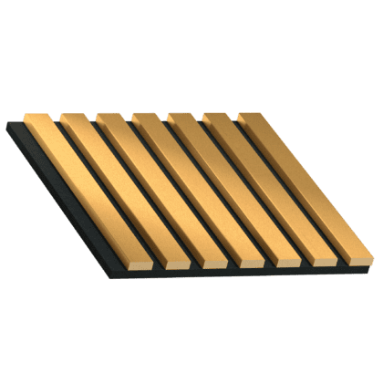 Akustinė lamelių sienelė, 30x30x2cm, gold