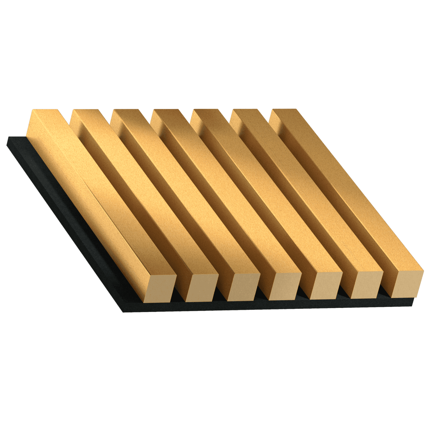 Akustinė lamelių sienelė, 30x30x4cm, gold