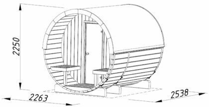 Medinė lauko pirtis "Anita" 1,3+0,7 m2