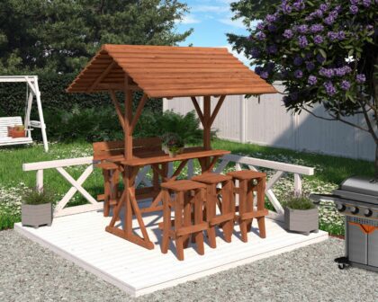 Medinis lauko baldų komplektas "Leonardas"