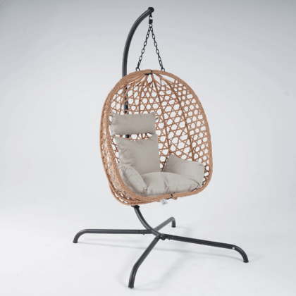 pakabinamas supamasis krėslas „linda”, kreminis