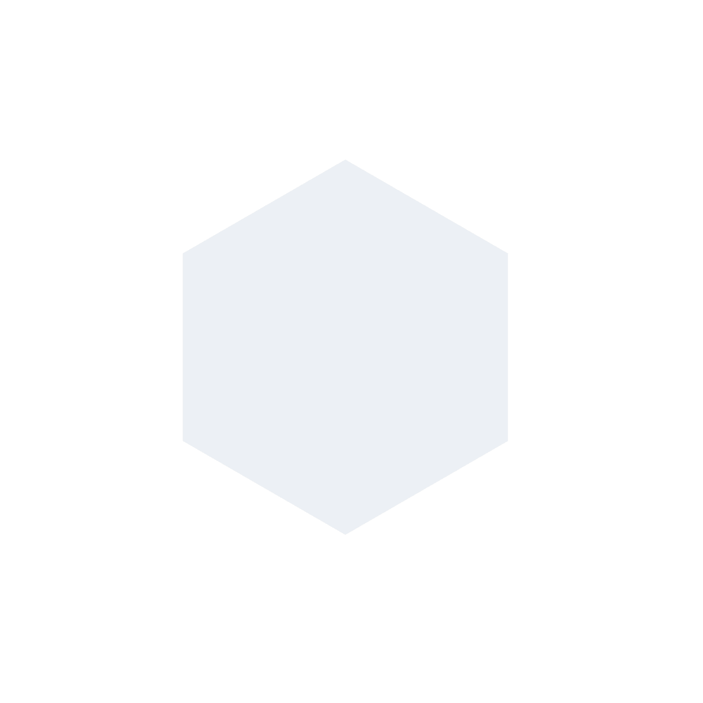 Sienos dekoracija Hexagon, 30x30cm, white