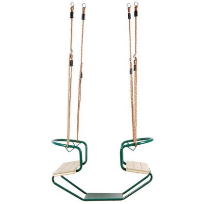 Dvigubos metalinės sūpynės "Panda", žalios