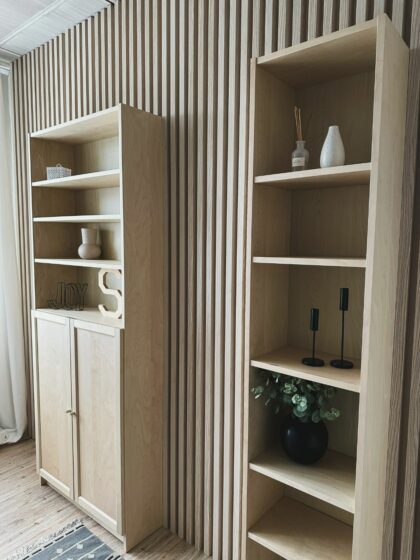 Lamelių sienelė, 275x17,2cm, ash