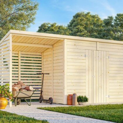 medinis sandėliukas „sakalas” 4,5 + 2,9 m2