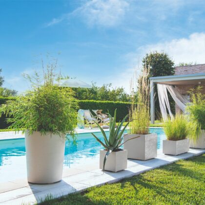 Vazonas "Blanka" su vandens rezervuaru, 59 cm