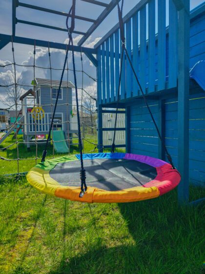 Sūpynės „Gandro lizdas“ 100 cm, spalvotos