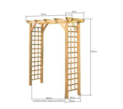 Medinė arka Pergola, 180 x 70 x 210 cm