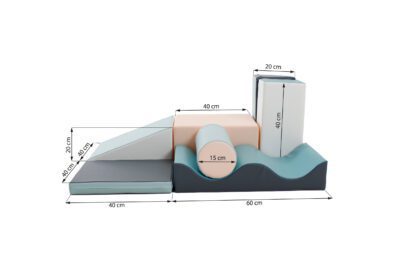 Minkštų kaladėlių komplektas "Sukutis", pastelinis