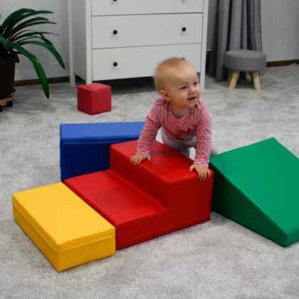 Minkštų kaladėlių komplektas "Sraigė", spalvotas