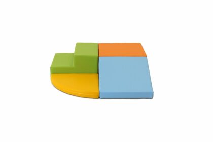 Minkštų kaladėlių komplektas "Keturi", šviesiai spalvotas