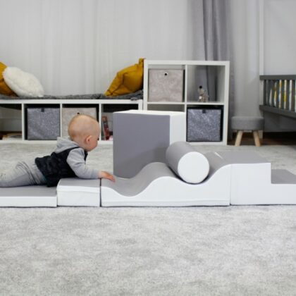 Minkštų kaladėlių komplektas "Sraigenė", pilkas