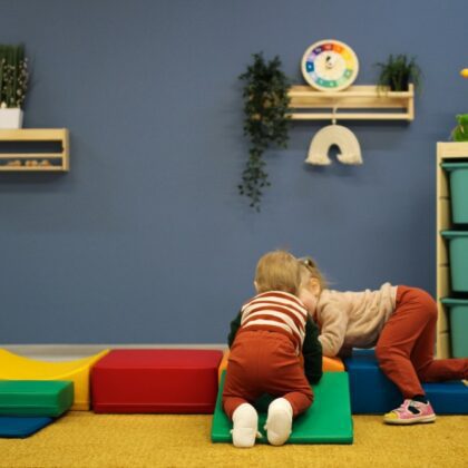 Minkštų kaladėlių komplektas "Bangelė", spalvotas