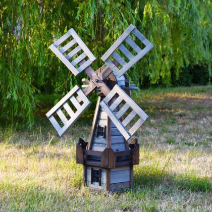 Medinė dekoracija "Malūnas", pilkas