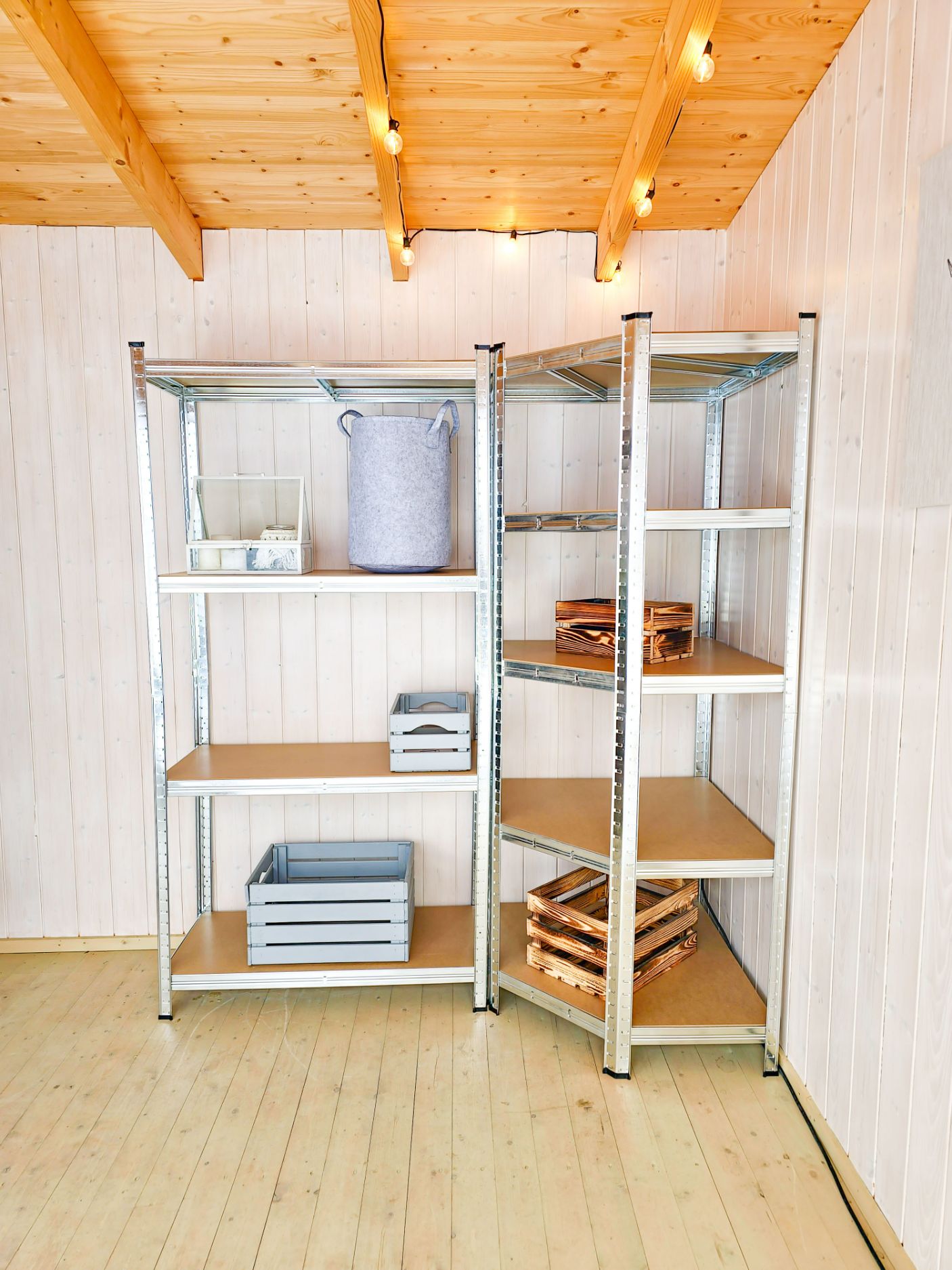 Kampinė sandėliavimo lentyna - stelažas, 180x70x70x40cm, 175kg