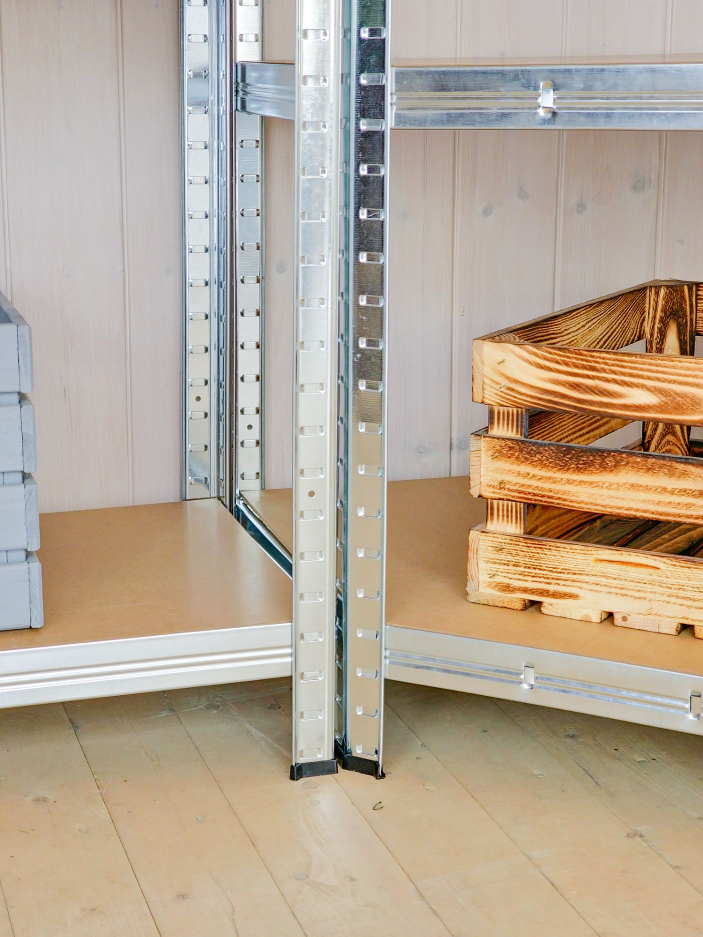 Kampinė sandėliavimo lentyna - stelažas, 180x70x70x40cm, 175kg