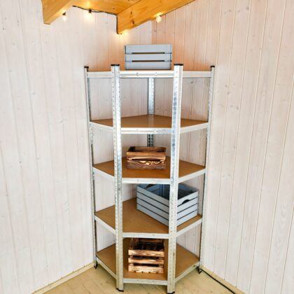 Kampinė sandėliavimo lentyna - stelažas, 180x70x70x40cm, 175kg