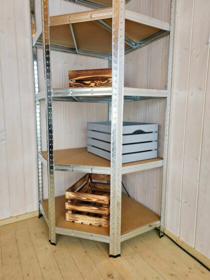 Kampinė sandėliavimo lentyna - stelažas, 180x70x70x40cm, 175kg