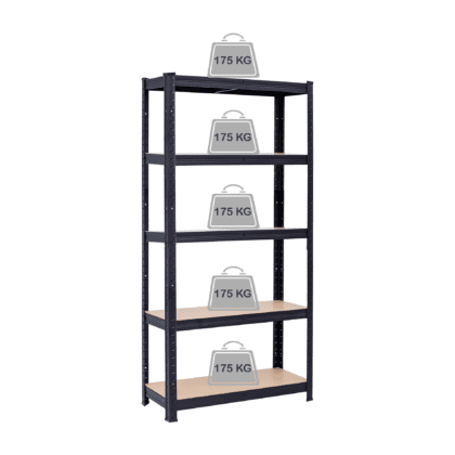 Sandėliavimo lentyna - stelažas, 180x90x40 cm, 175kg, juoda