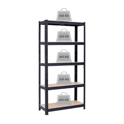 Sandėliavimo lentyna - stelažas, 180x90x45cm, 265kg, juoda