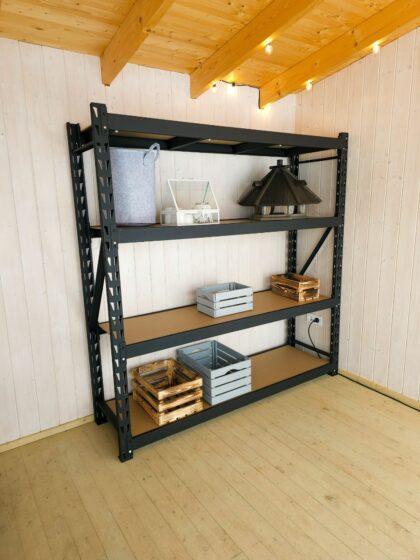 Sandėliavimo lentyna - stelažas, 180x180x45cm, 600kg, juoda