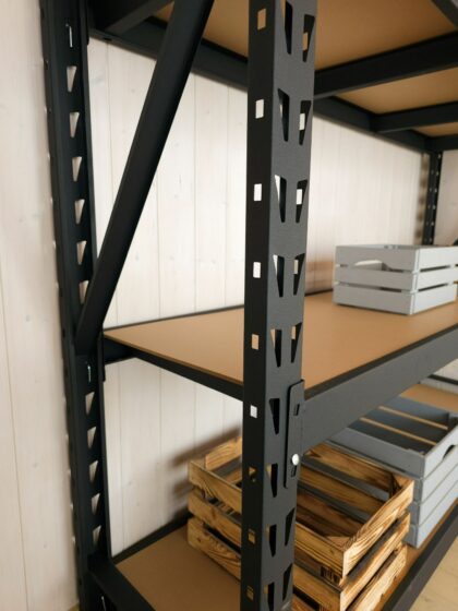 Sandėliavimo lentyna - stelažas, 180x180x45cm, 600kg, juoda