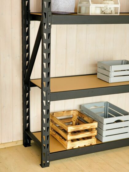 Sandėliavimo lentyna - stelažas, 180x180x45cm, 600kg, juoda
