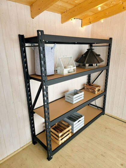 Sandėliavimo lentyna - stelažas, 180x180x45cm, 600kg, juoda