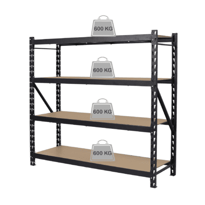 Sandėliavimo lentyna - stelažas, 180x180x45cm, 600kg, juoda