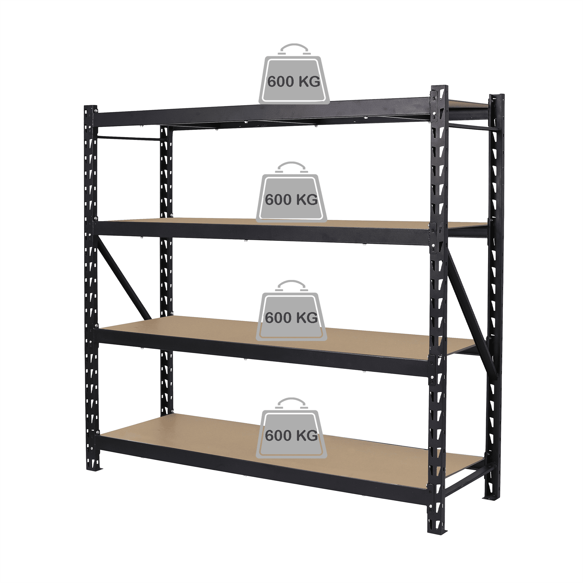 Sandėliavimo lentyna - stelažas, 180x180x45cm, 600kg, juoda Sandėliavimo lentyna - stelažas, 180x180x45cm, 600kg, juoda