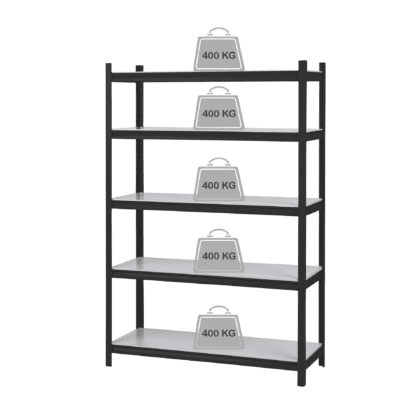 Sandėliavimo lentyna - stelažas, 183x124x48cm, 400kg, juoda
