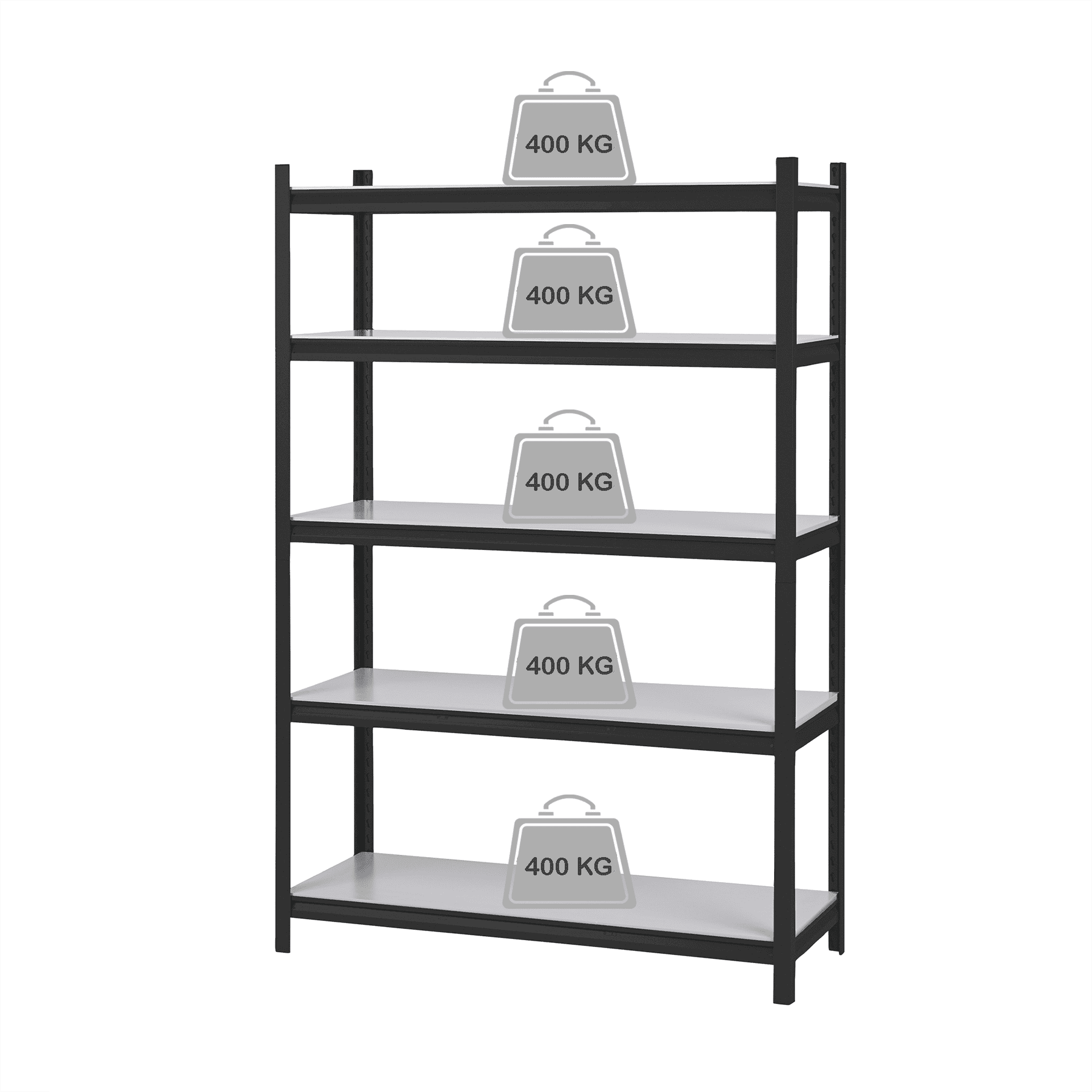 Sandėliavimo lentyna - stelažas, 183x124x48cm, 400kg, juoda Sandėliavimo lentyna - stelažas, 183x124x48cm, 400kg, juoda