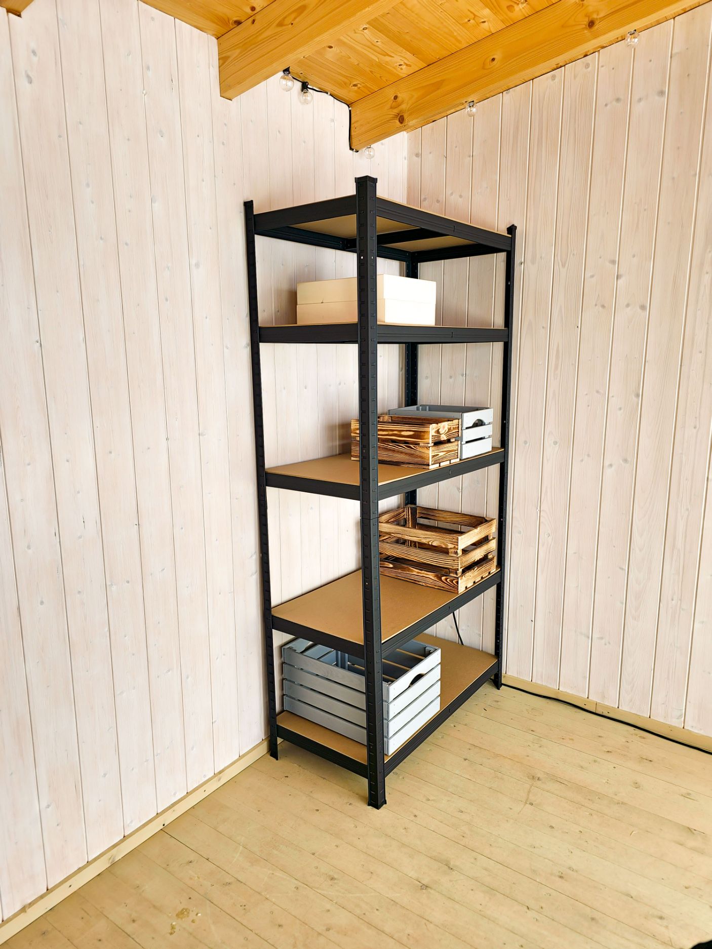 Sandėliavimo lentyna - stelažas, 180x90x40 cm, 175kg, juoda