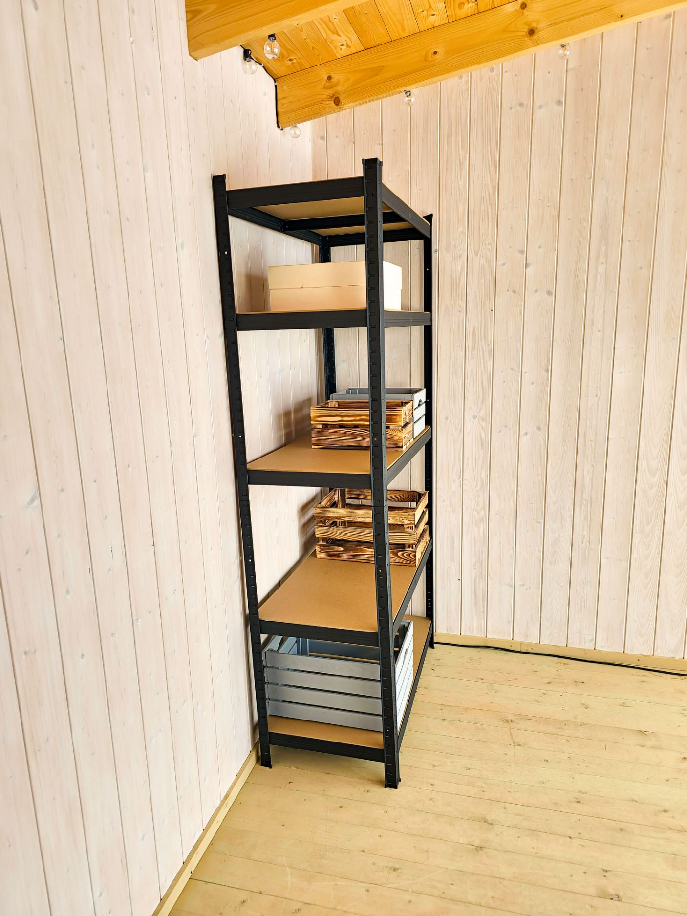 Sandėliavimo lentyna - stelažas, 180x90x40 cm, 175kg, juoda