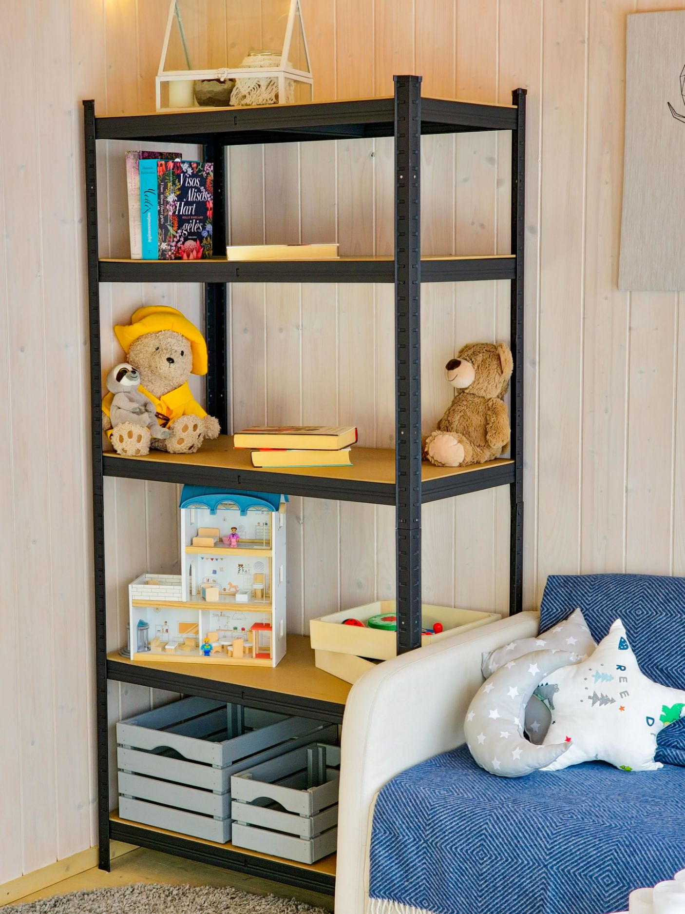 Sandėliavimo lentyna - stelažas, 180x90x40 cm, 175kg, juoda