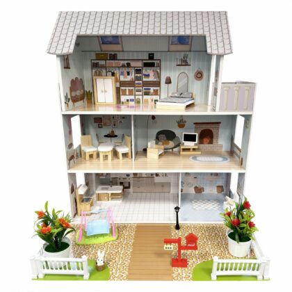 Medinis lėlių namelis su sodu „Mėta“