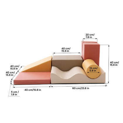 Minkštų kaladėlių komplektas „Sukutis”, pastelinis rausvas - Image 2