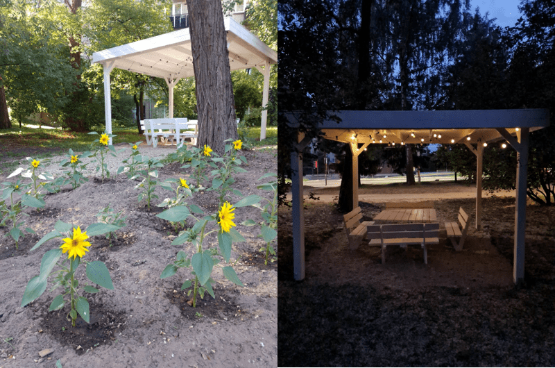 Vilniaus Miglos gatvės gyventojų asociacija, Šiaurinio Žvėryno paviljonas, medinė pavėsinė „Liusi“