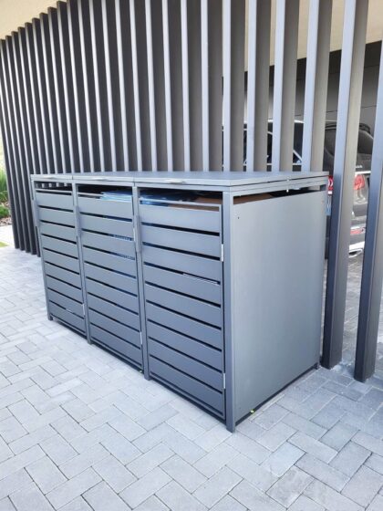 Metalinė triguba konteinerio stoginė - Image 3