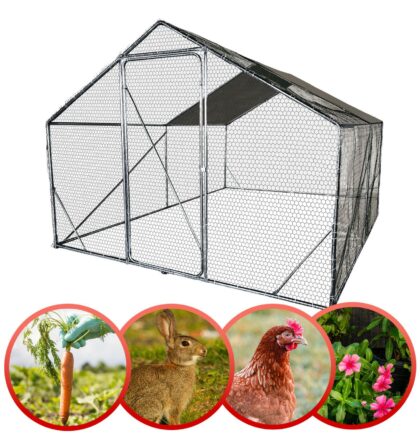 Metalinis naminių gyvūnėlių aptvaras, 3 x 3 x 2,2 m