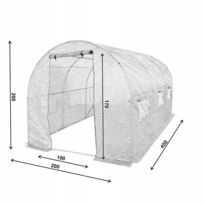 Armuota šiltnamio plėvelė, 2 x 4,5 m, balta