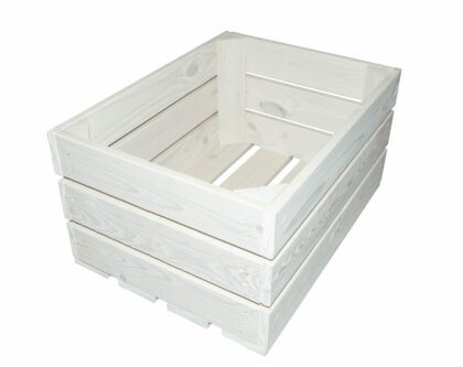 Medinė dėžė 40 x 30 x 21 cm, balta