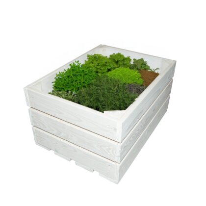 Medinė dėžė 40 x 30 x 21 cm, balta