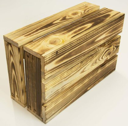Medinė dėžė 32 x 20 x 14 cm, deginto medžio