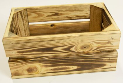 Medinė dėžė 32 x 20 x 14 cm, deginto medžio