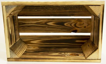 Medinė dėžė 32 x 20 x 14 cm, deginto medžio