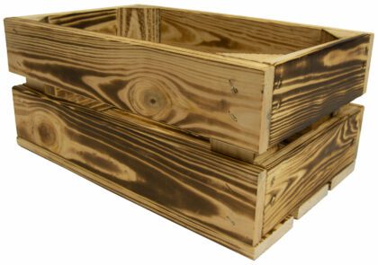 Medinė dėžė 32 x 20 x 14 cm, deginto medžio