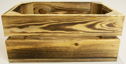 Medinė dėžė 32 x 20 x 14 cm, deginto medžio